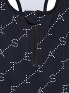 Costume per bambina Stella McCartney Kids nero con stampa logo all-over TYCA09 Z3479 930BC STELLA McCARTNEY KIDS 