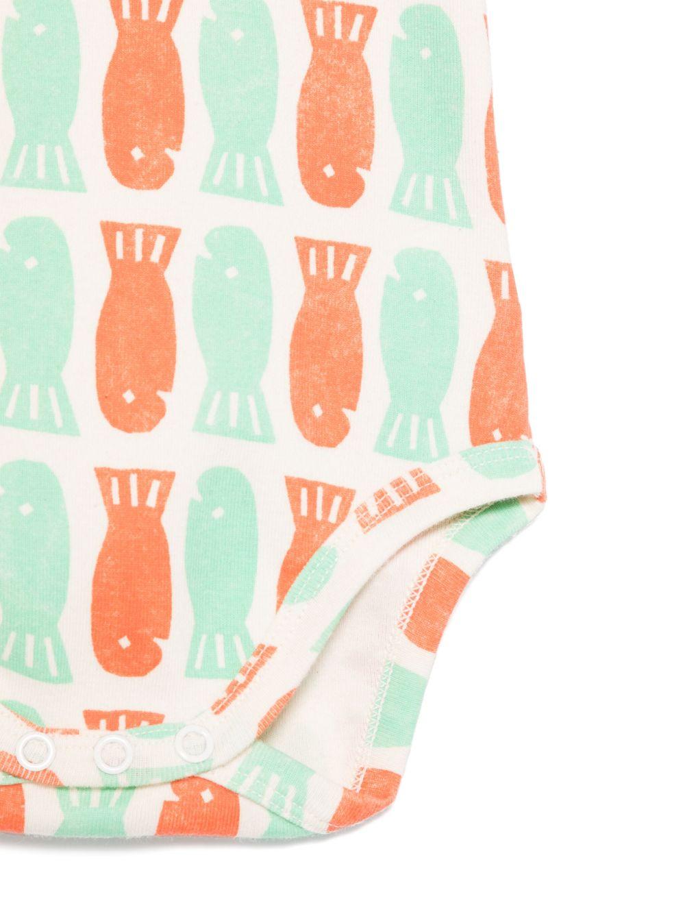 Body per neonato Bobo Choses Lucky Fish beige con stampa all-over B125AB112 199 BOBO CHOSES 
