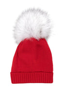 Berretto con pompon per neonata Colorichiari rosso con tesa con piega MN7878972088 7021 COLORICHIARI 