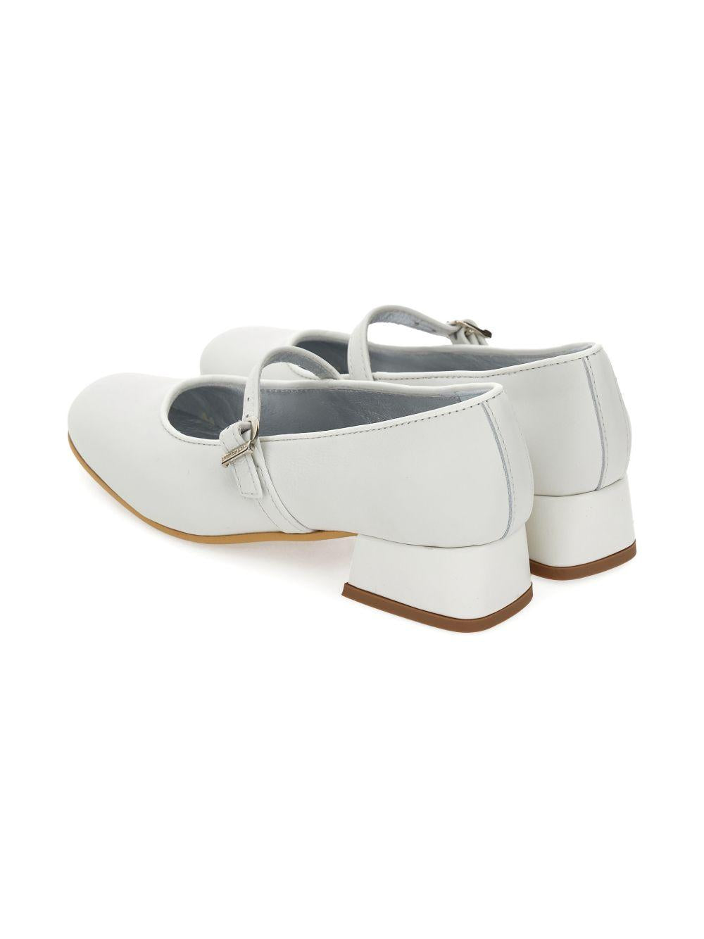 Ballerine per bambina Monnalisa bianche in pelle scamosciata con fibbia 87G007 7707 0001 MONNALISA 