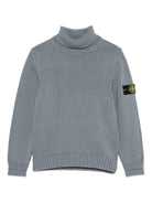 Maglione per bambino Stone Island Junior grigio con applicazione con logo K2S165100018S01A2 V0064 STONE ISLAND JUNIOR 