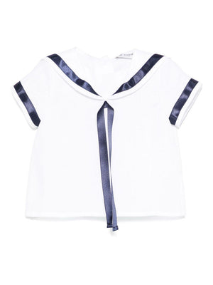 Camicia per neonato JESURUM BABY Ottavio bianco con bordo a righe