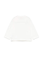 T-shirt per neonata Pucci Junior bianco con ricamo con logo frontale PV8060 J0177 101 EMILIO PUCCI JUNIOR 
