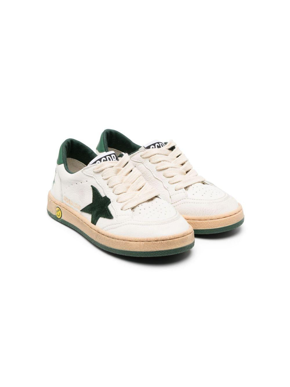 Sneakers Ball Star per bambino Golden Goose Kids bianche con applicazione con logo sulla linguetta F00439F004827 10502 GOLDEN GOOSE KIDS 
