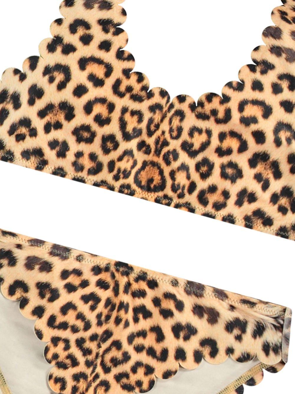 Bikini per bambina Molo marrone con stampa leopardata 8S25P108 3796 MOLO 