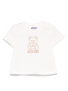 T-shirt Teddy Bear per neonato Moschino Kids bianco con ricamo frontale MPM047LAA23 10063 MOSCHINO KIDS 
