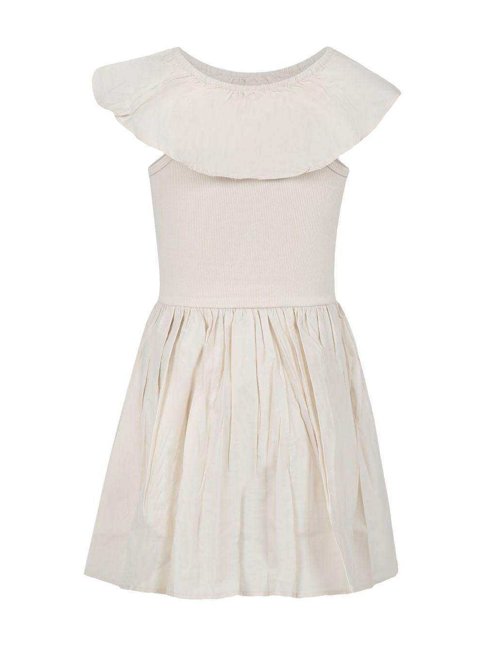 Abito per bambina Molo beige con ruches e design svasato 2S25E105 5410 MOLO 