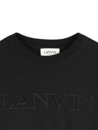 T-shirt per bambino Lanvin Enfant nero con logo ricamato N30321 09B LANVIN 