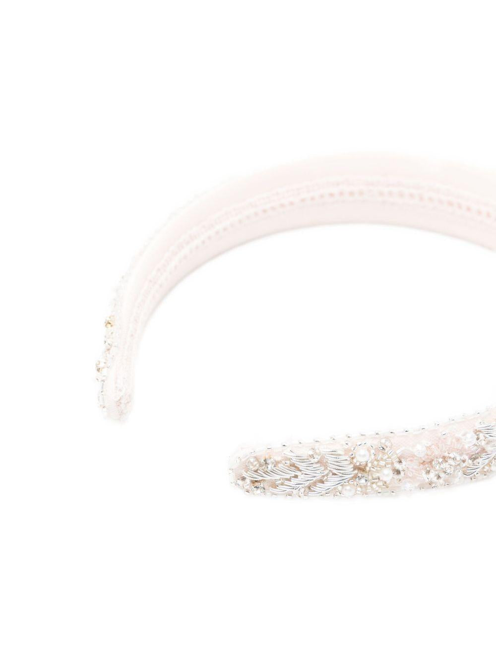Cerchietto per bambina Maison Ava rosa con decorazione a perline MA FW25 HB08 PINK MAISON AVA 