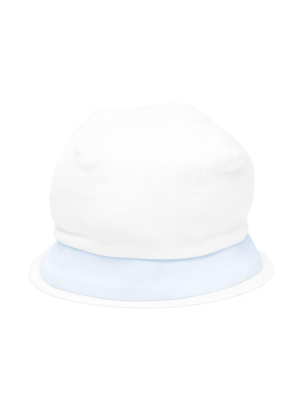 Cappello con bordo a contrasto per neonato La Stupenderia bianco con corona bombata TBCP03 K40 LA STUPENDERIA 