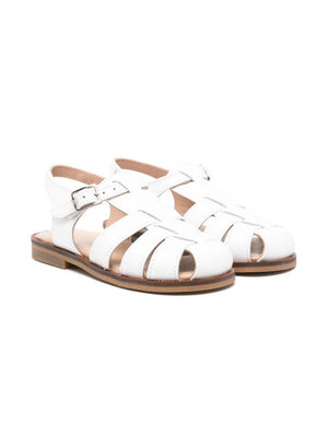 Eli1957 Crab white sandals for girls with buckle closure