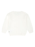 Cardigan per neonata Molo bianco in maglia con scollo rotondo 4S25K303 5474 MOLO 