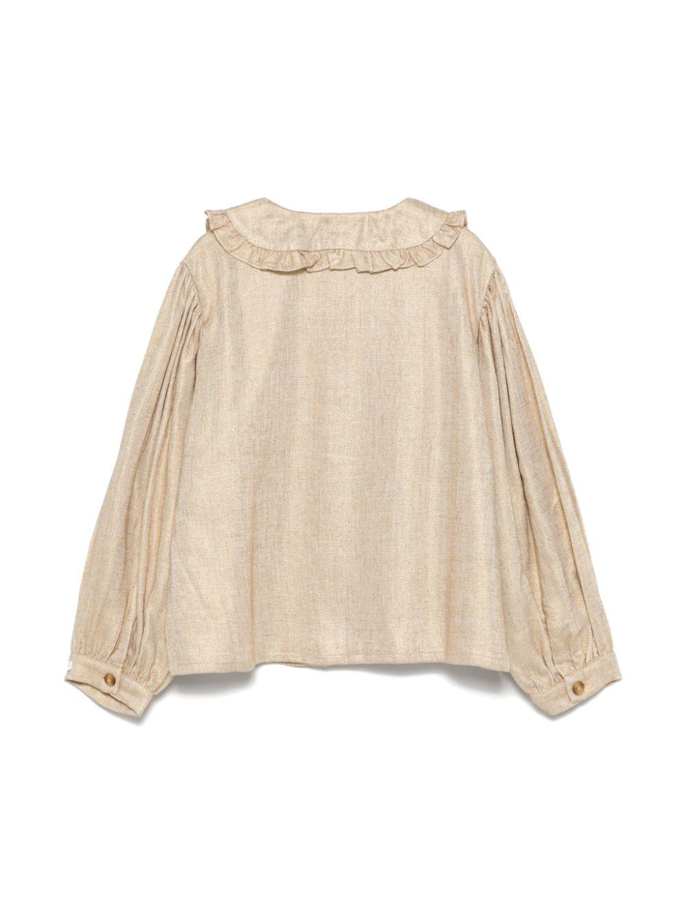 Camicia Suzei per bambina Donsje beige con tessuto mosso 4088900 00058 DONSJE 