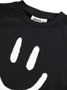 Felpa per bambino Molo Mike nero con stampa smile 6W25J201 0099 MOLO 