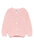 Cardigan Gilli per neonata Molo rosa con logo 4S25K303 8283 MOLO 