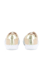 Sneakers per neonata Chloé Kids beige con bordo a smerlo C20730 46J CHLOE' KIDS 