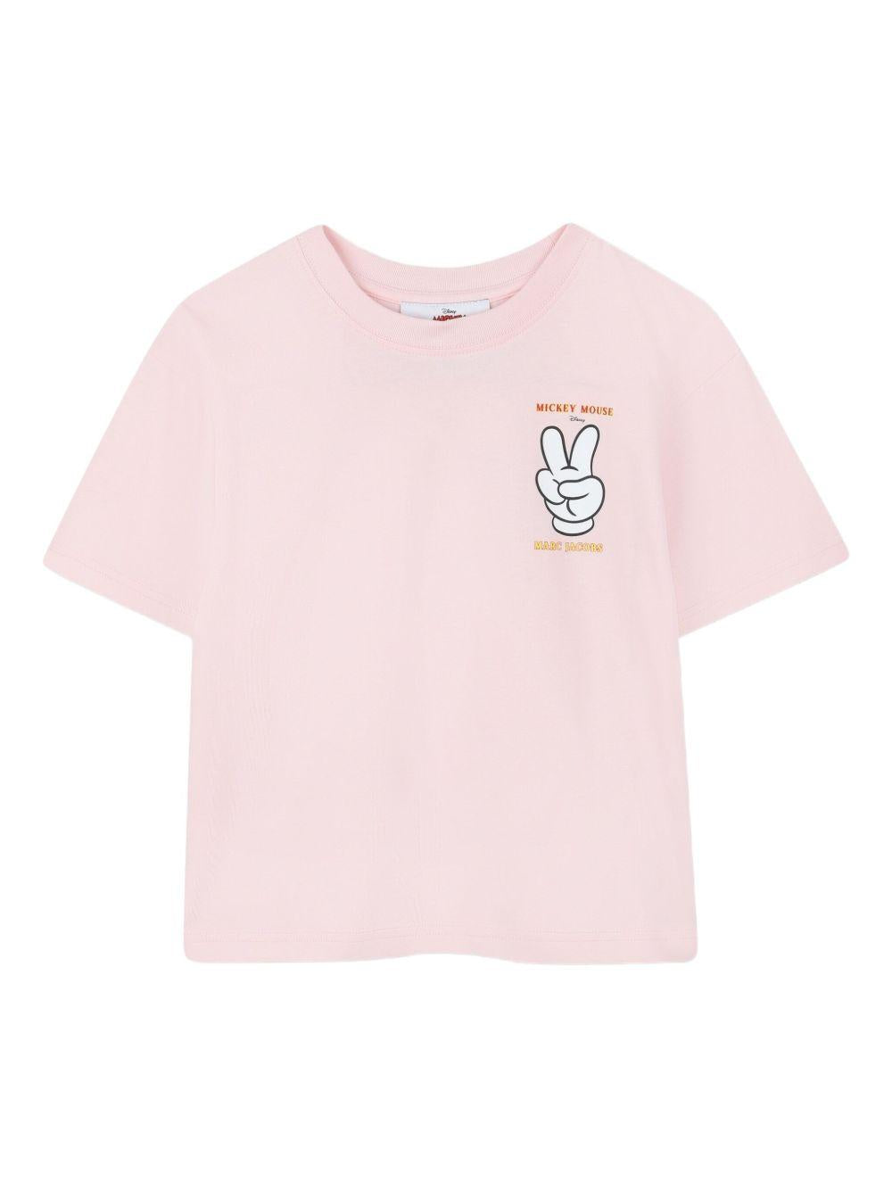 T-shirt per bambina Marc Jacobs Kids x Disney Mickey Mouse rosa con stampa W60691 475 THE MARC JACOBS KIDS 