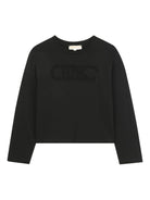 T-shirt per bambina Michael Kors Kids nera con dettaglio logo R30495 09B MICHAEL KORS KIDS 