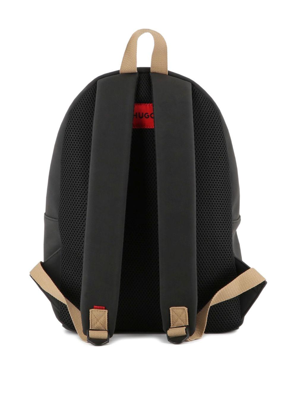 Zaino Rucksack per bambino Hugo Kids nero con applicazione frontale con logo G00559 09B Hugo 