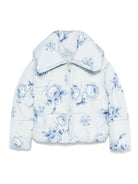 Piumino per bambina Monnalisa bianco con stampa floreale 19D104 4027 5256 MONNALISA 
