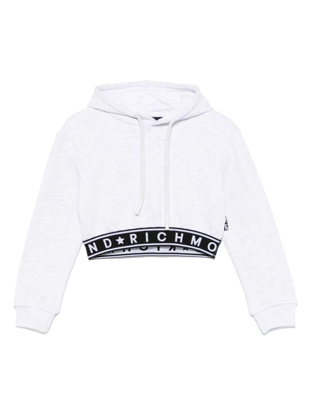 Felpa per bambina John Richmond Junior grigio con cappuccio RGP25111FE GREY LIGHT MELANGE JOHN RICHMOND JUNIOR 
