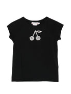 T-shirt per bambina Bonpoint nera con dettaglio ciliegie S06GTSK00006 199A BONPOINT 