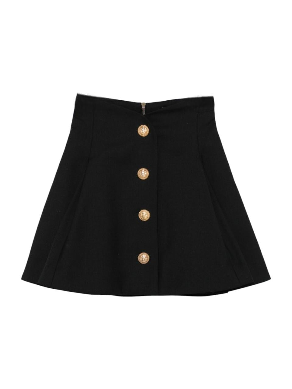 Gonna a trapezio per bambina Balmain Kids nera con bottoni color oro BX7A01 I0196 930OR BALMAIN KIDS 