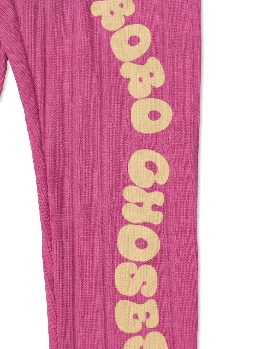 Leggings per bambina Bobo Choses fucsia con stampa logo sulla gamba B125AC074 561 BOBO CHOSES 