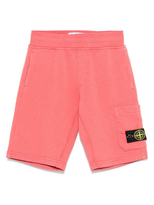 Shorts con applicazione Compass per bambino Stone Island Junior rosa con tasca laterale