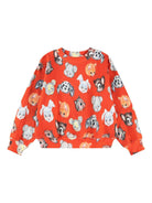 Felpa per bambina Molo Marge rosso con stampa grafica all-over 2W25J202 8201 MOLO 