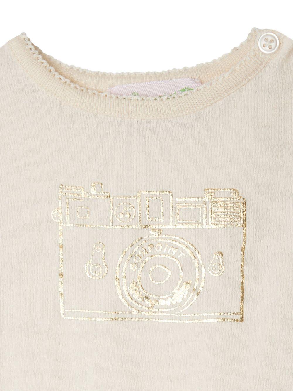 T-shirt per neonata Bonpoint beige con stampa sul davanti P05XTSK00001 104 BONPOINT 