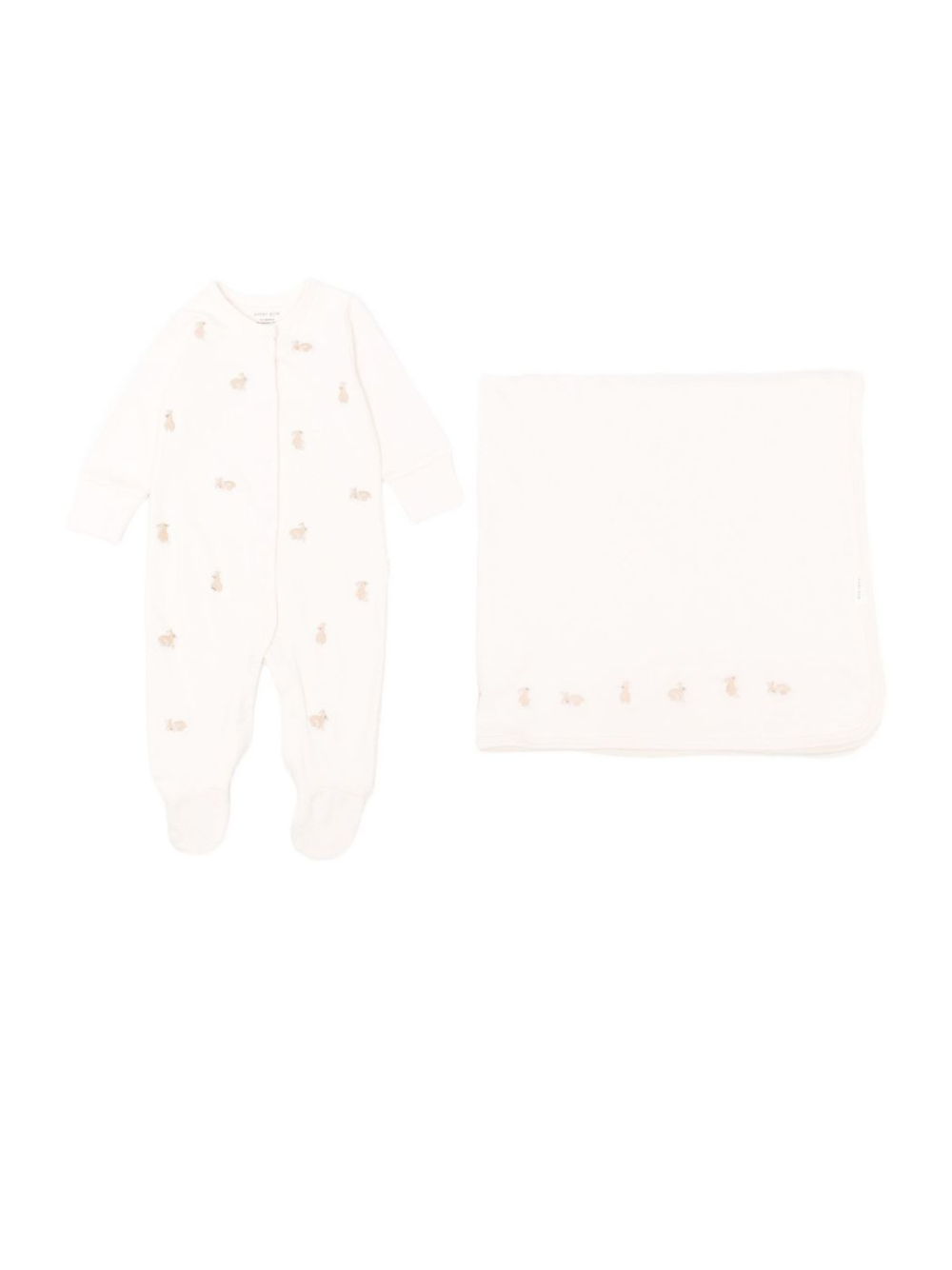 Set tutina e copertina per neonata Avery Row beige con coniglietto ricamato GS3BUN BUNNIES AVERY ROW 
