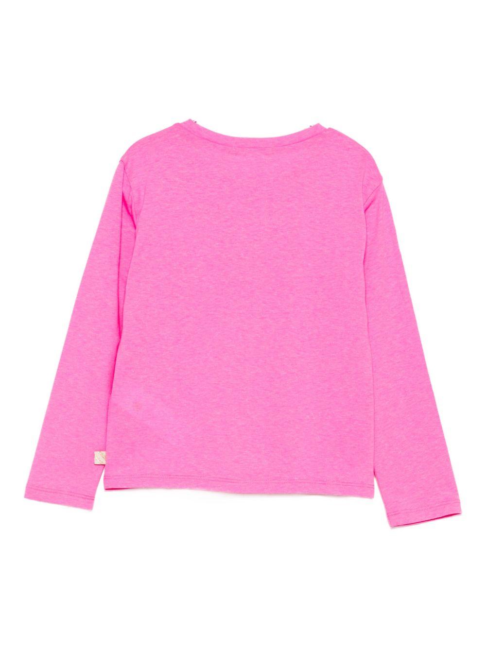 T-shirt per bambina Billieblush fucsia con decorazioni con paillettes U21606 473 BILLIEBLUSH 