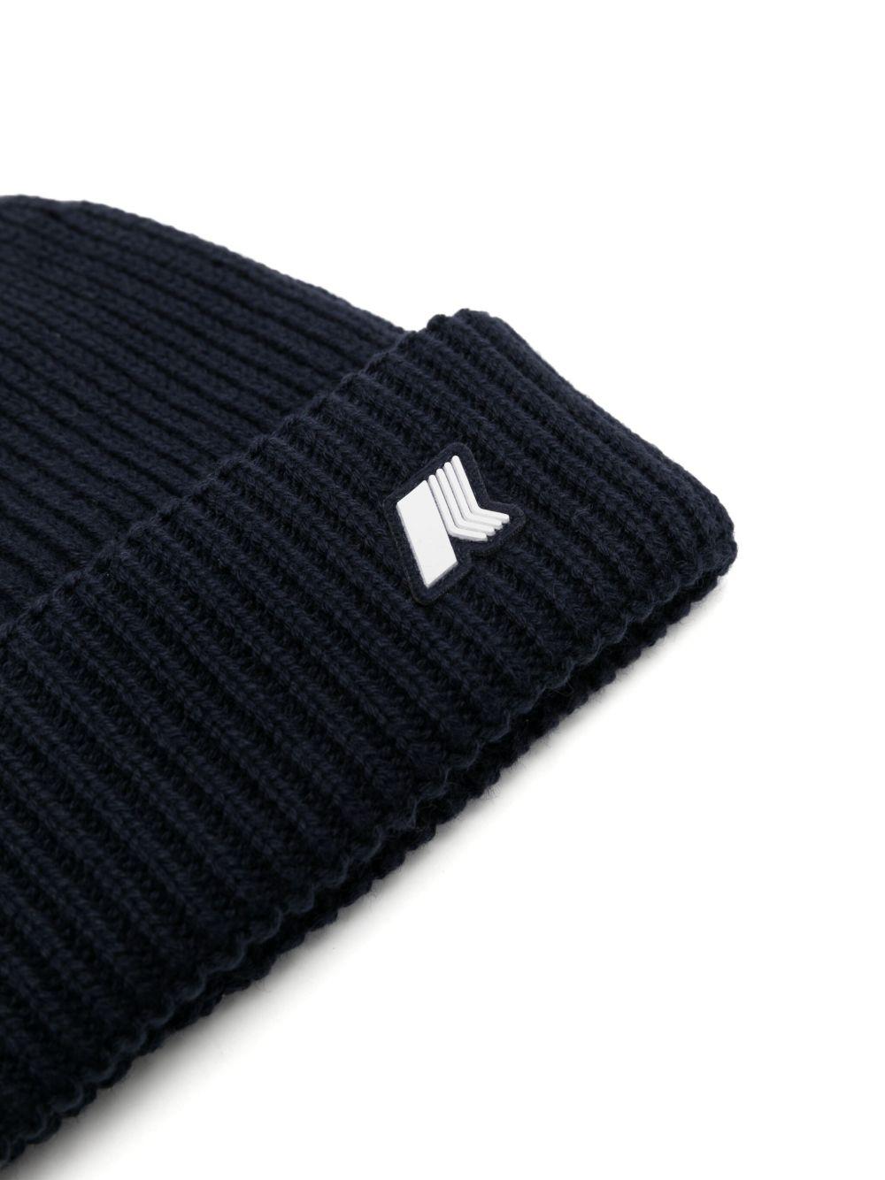 Berretto per bambini K-Way Kids blu con applicazione con logo K1151RW AZ2 K-WAY KIDS 