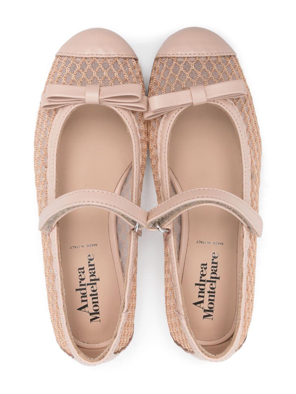 Ballerine per bambina Andrea Montelpare rosa polvere con logo fiocco 80822 ROSA MONTELPARE TRADITION 