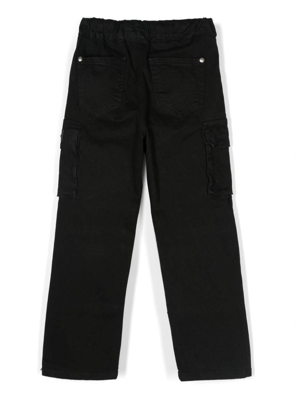 Cargo nero per bambino in twill ondulato John Richmond Junior RBA24160PA BLACK JOHN RICHMOND JUNIOR 
