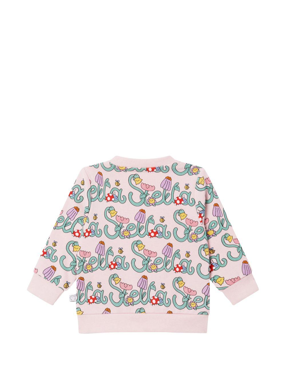 Felpa per neonata Stella McCartney Kids rosa con stampa logo all-over TY4020 Z3581 51RMC STELLA McCARTNEY KIDS 