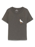 T-shirt per bambino Mini Rodini nero con ricamo gabbiano 2522013699 BLACK MINI RODINI 