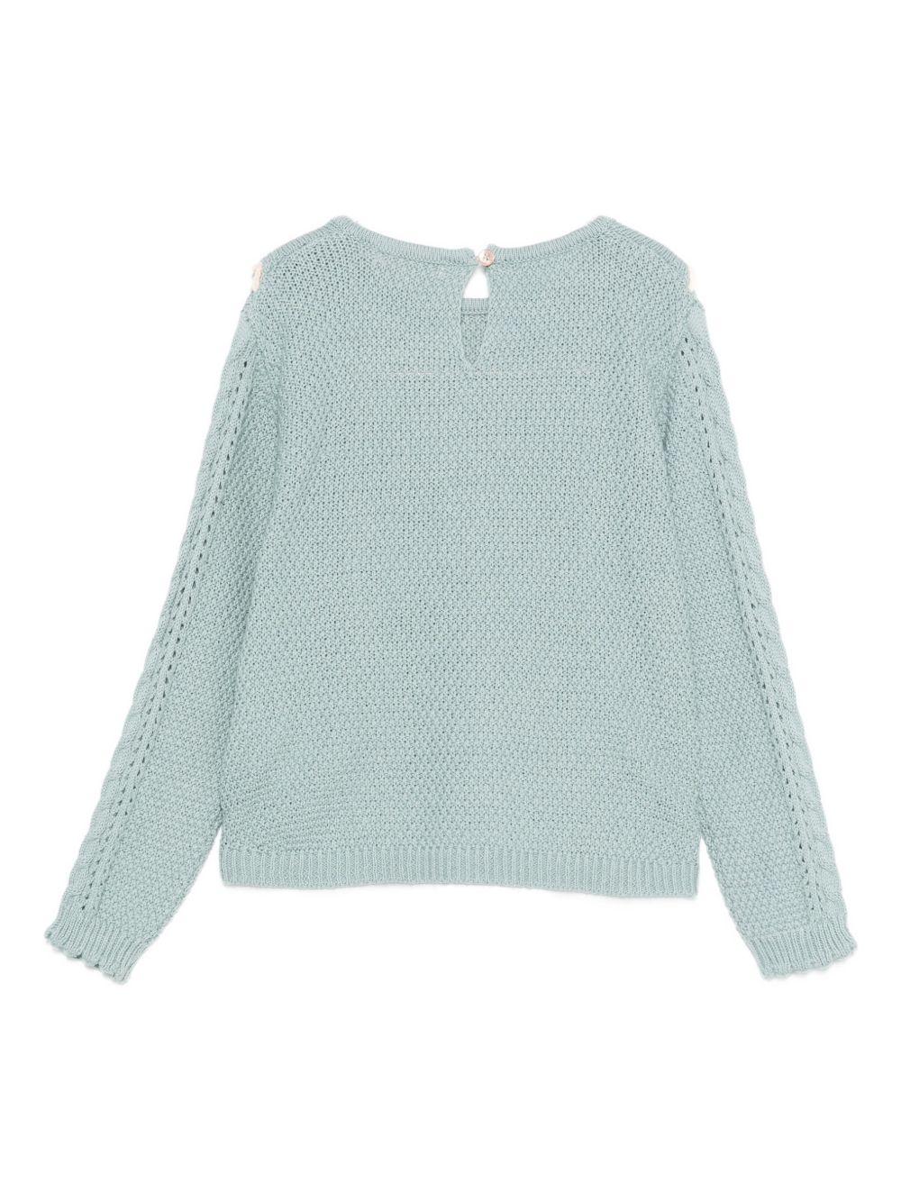 Maglione per bambina Louise Misha azzurro con colletto ricamato GRC-W25-J0002 SEASHORE LOUISE MISHA 