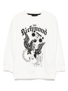 Felpa per bambino John Richmond Junior bianco con stampa logo RBP25054FE OFF-WHITE JOHN RICHMOND JUNIOR 