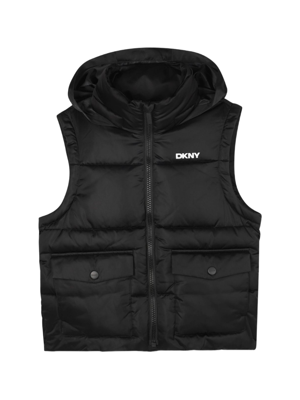 Giubbino per bambino DKNY Kids nero con maniche rimovibili D62445 09B DKNY 