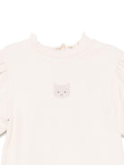 T-shirt per bambina Donsje Nowien beige con motivo con ricamo 4081103 00003 DONSJE 