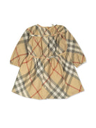 Abito a quadri per neonata Burberry Kids beige con scollo rotondo 8090096 A2205 BURBERRY KIDS 