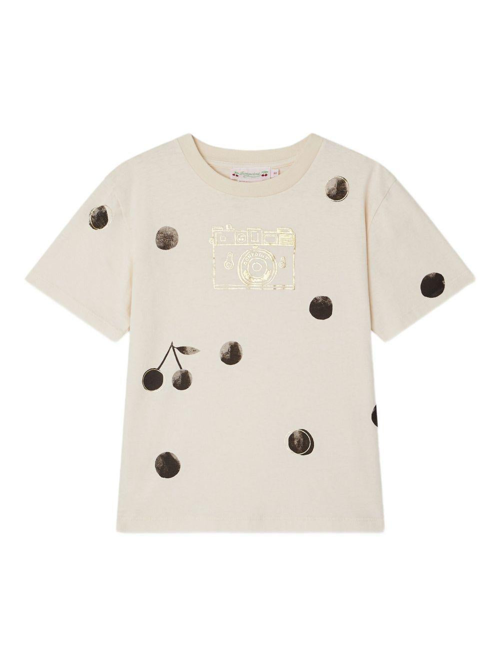 T-shirt per bambina Bonpoint Thida beige con stampa sul davanti P05GTSK00001 104 BONPOINT 