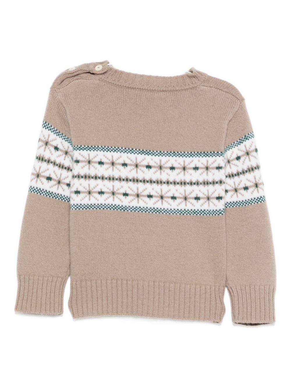 Maglione per neonato Mariella Ferrari beige con decorazione ricamata MGF6 150 MARIELLA FERRARI 