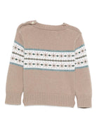Maglione per neonato Mariella Ferrari beige con decorazione ricamata MGF6 150 MARIELLA FERRARI 