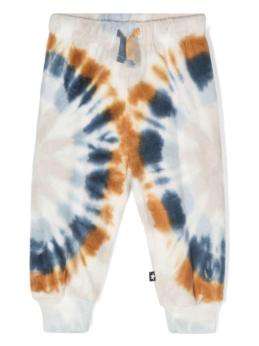 Pantaloni sportivi per neonato Molo Simeon bianco con stampa tie dye 6W24I222 9223 MOLO 