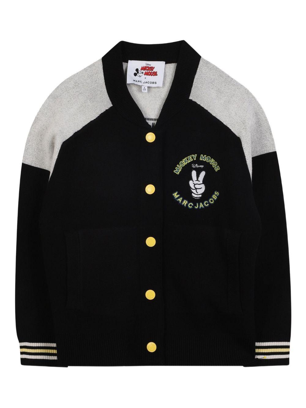 Cardigan per bambino Marc Jacobs Kids x Disney Mickey Mouse nero con ricamo W60628 09B THE MARC JACOBS KIDS 