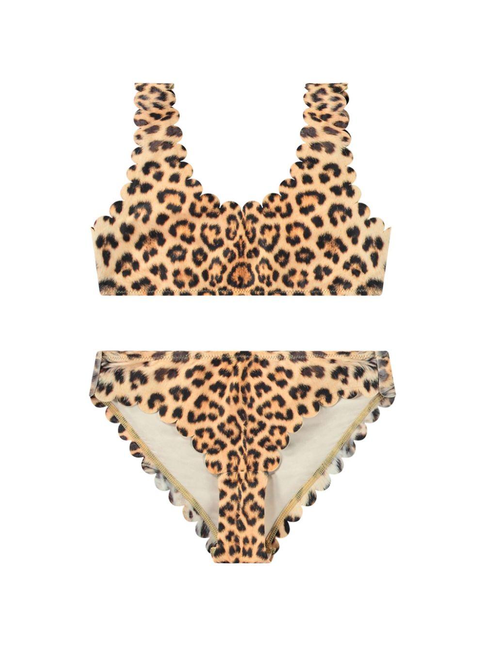 Bikini per bambina Molo marrone con stampa leopardata 8S25P108 3796 MOLO 