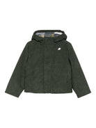 Giubbino per bambino K-Way Kids verde con dettaglio logo K81461W B2F K-WAY KIDS 